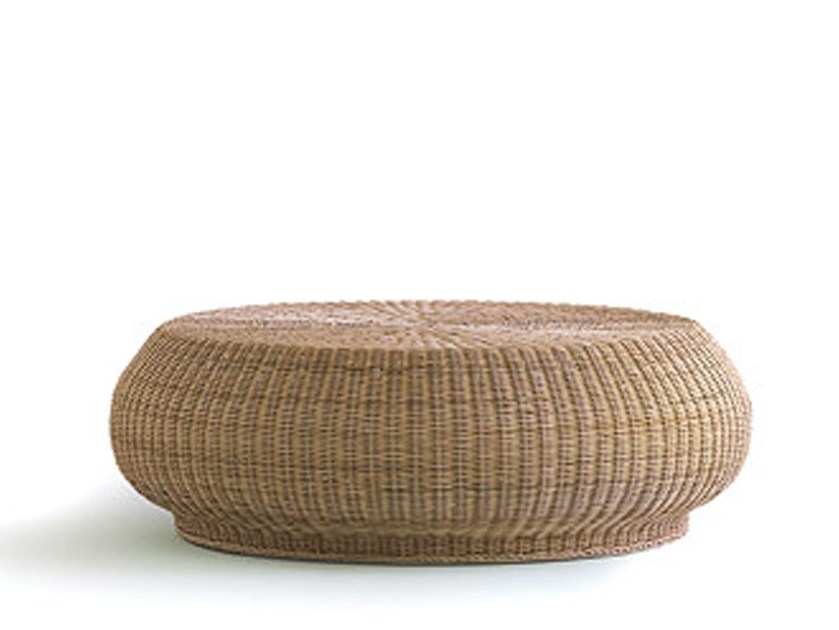 Table basse ronde rotin