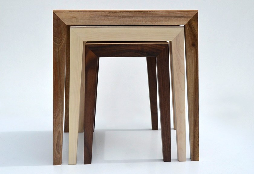 Table basse carrée bois gigogne