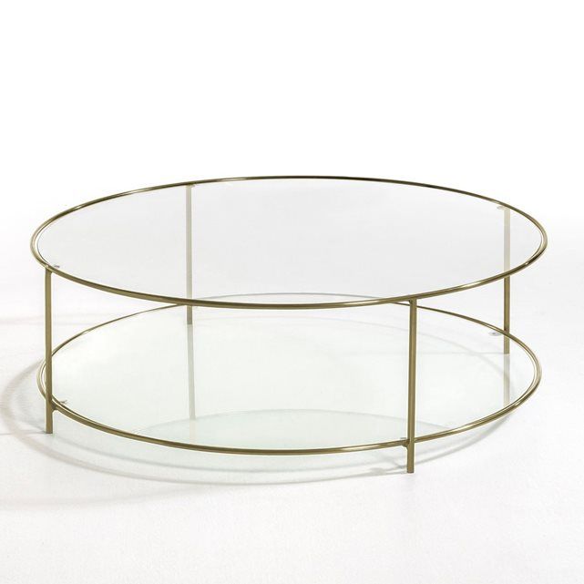 Table basse en verre ovale pas cher
