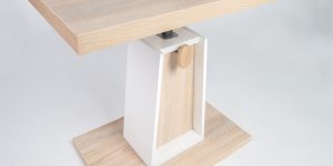 Open table basse plateau relevable coloris chene