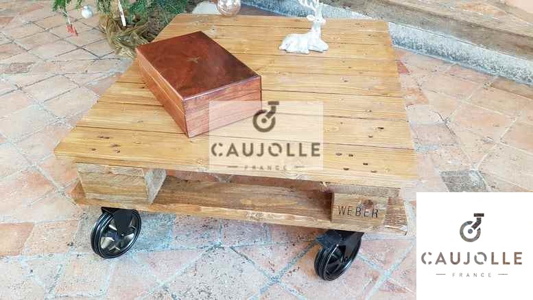Table basse palette roulettes