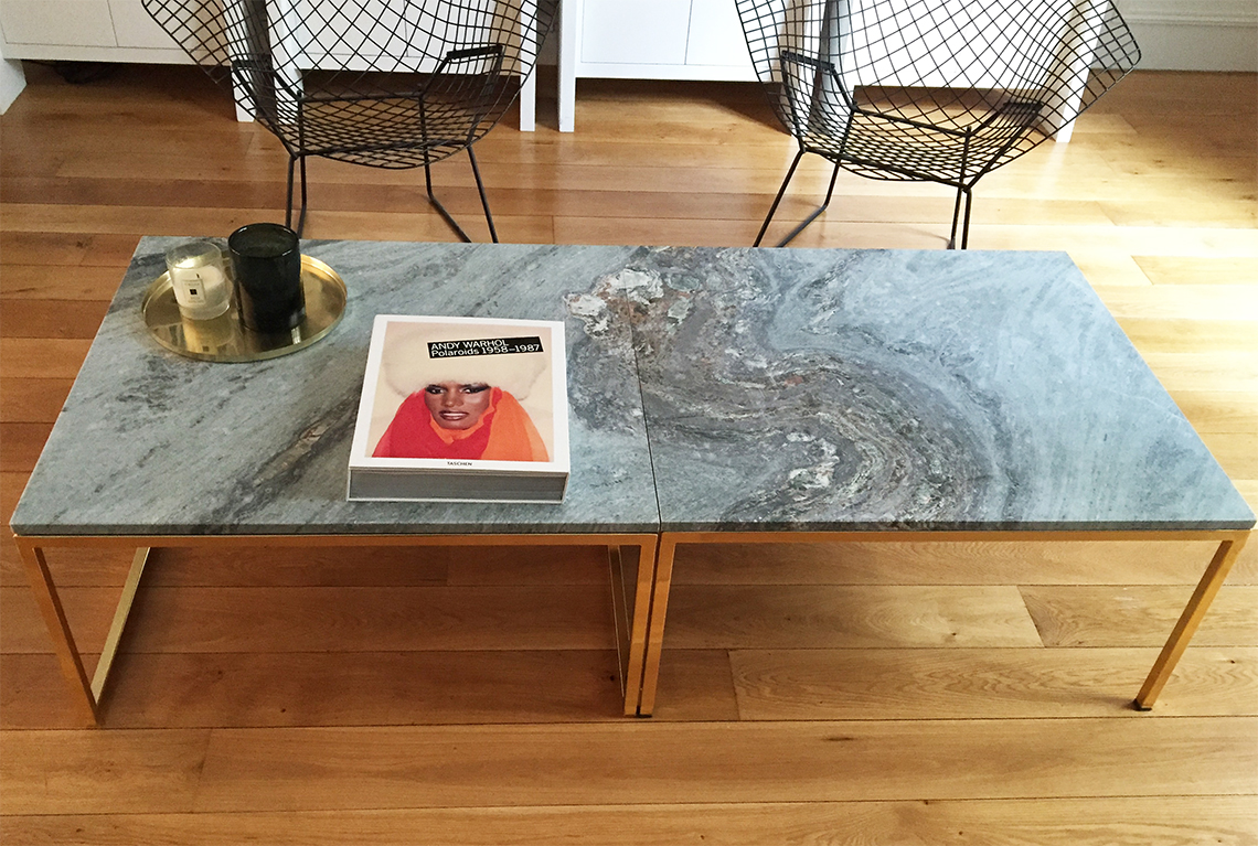 Table basse marbre vert