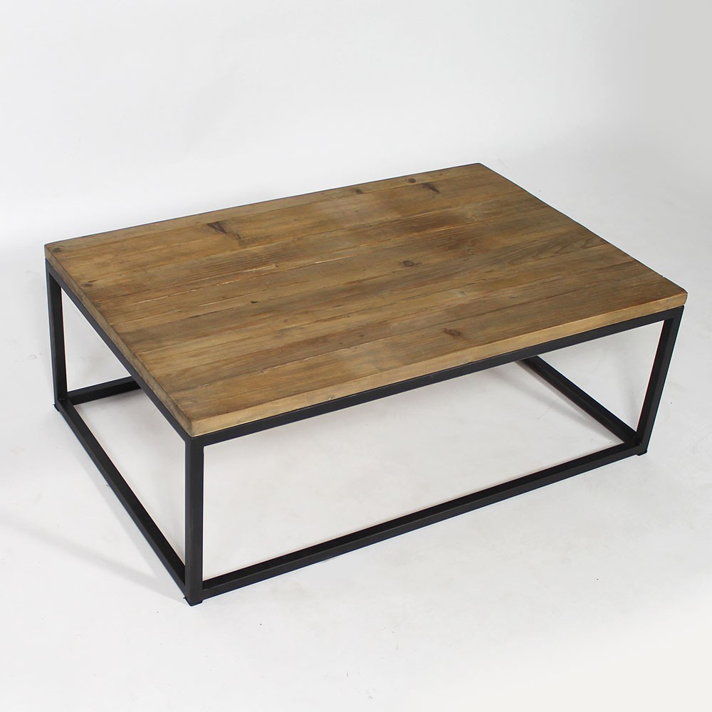 Table basse bois metal rectangulaire