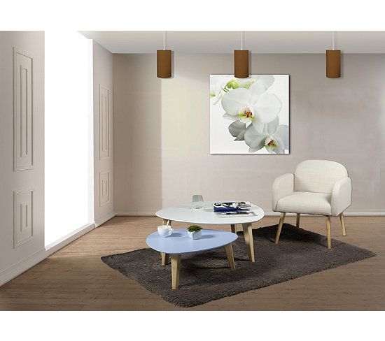 Table basse gigogne wood stone