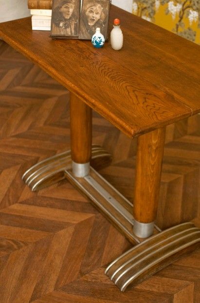 Table basse design bois naturel années 20-30