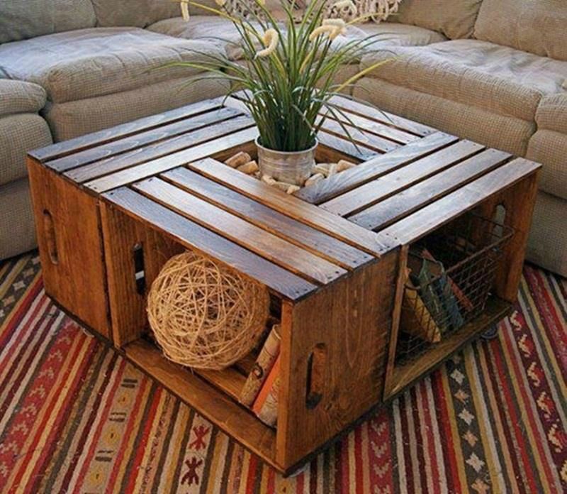 Table basse bois fait maison