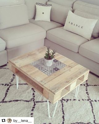 Table basse palette hairpin leg