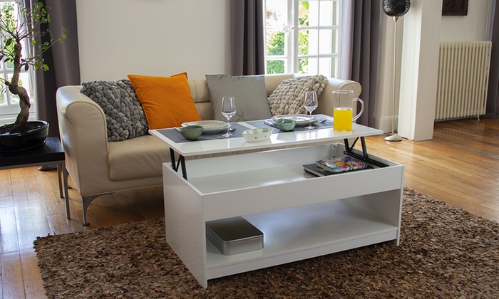 Table basse à plateau relevable groupon