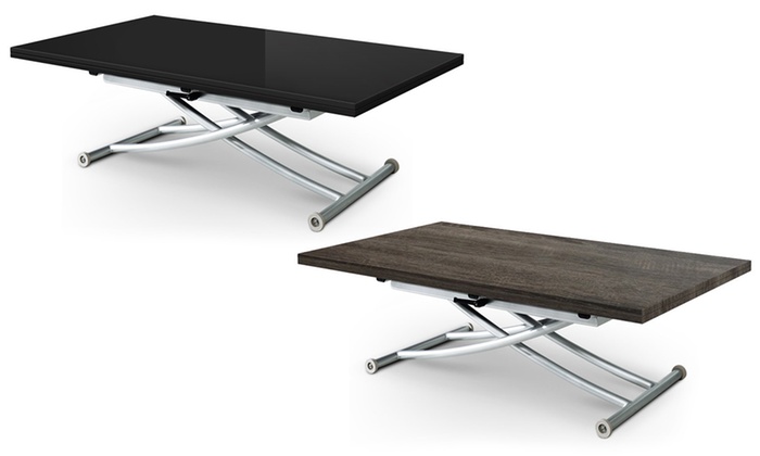 Table basse relevable carrera xl rouge laqué