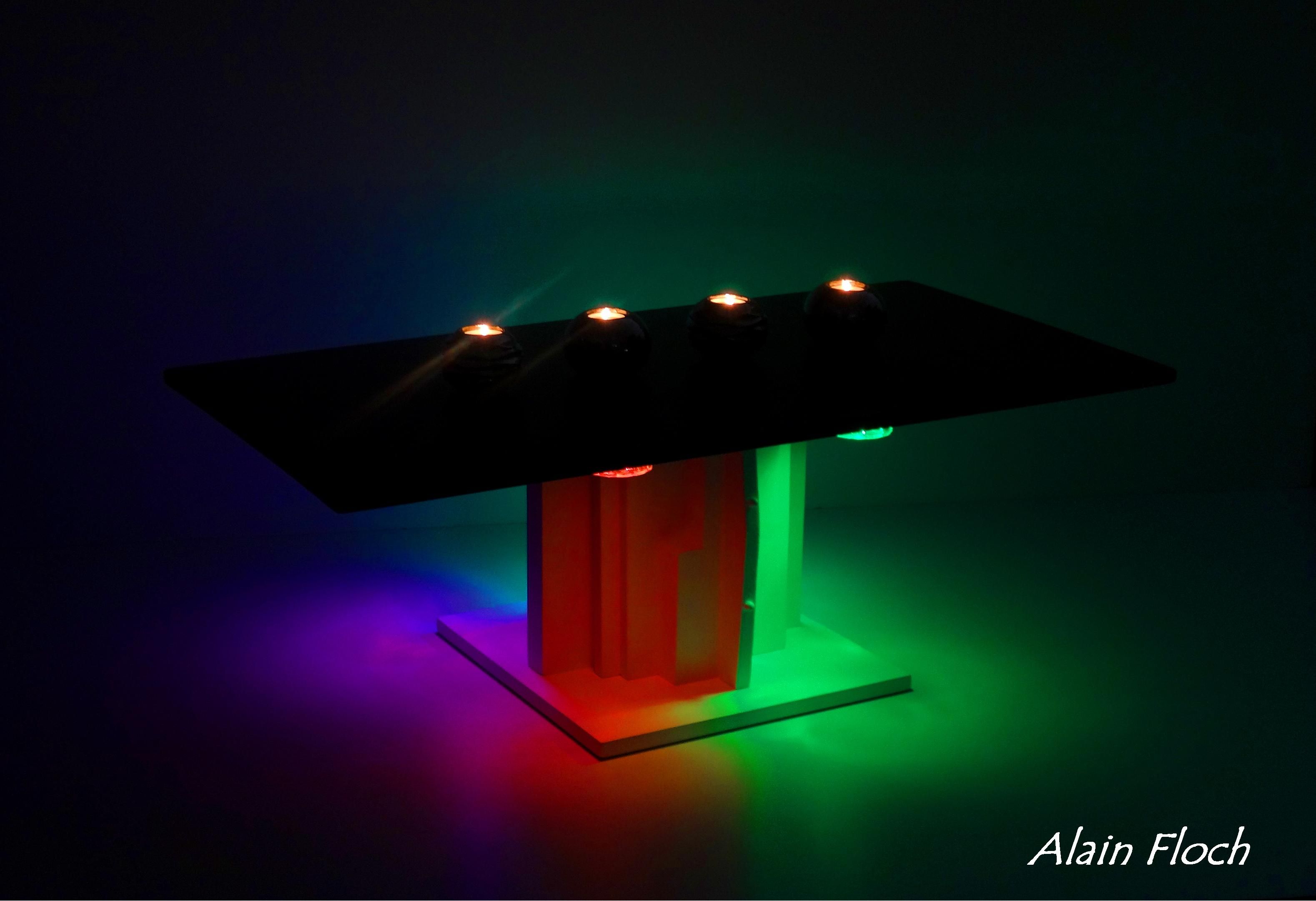 Eclairage table basse aquarium