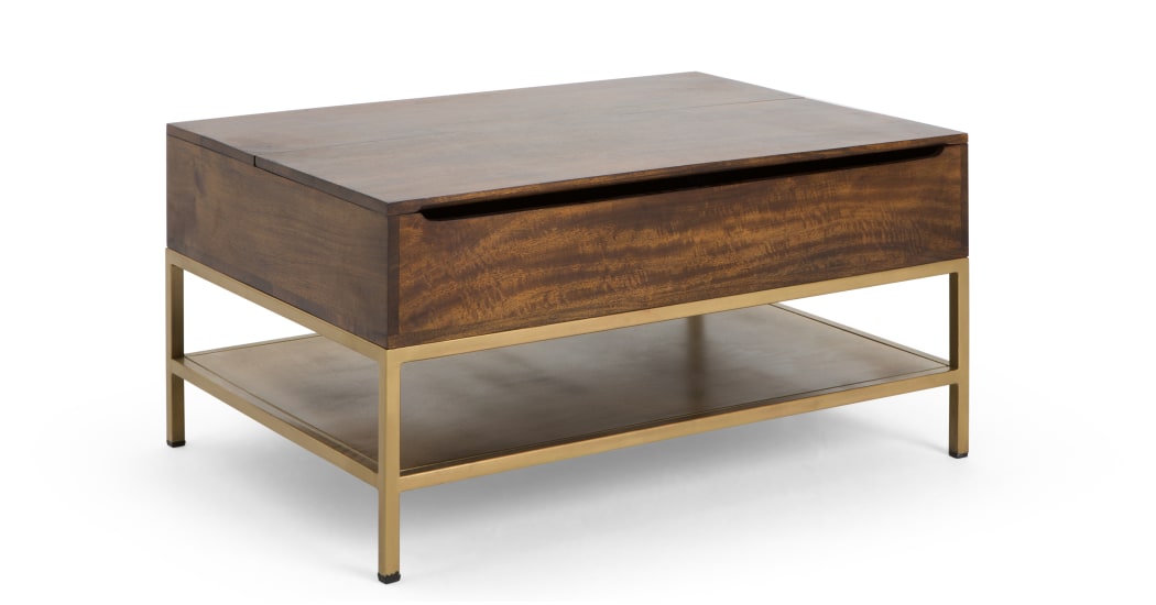 Table basse bois plateau relevable