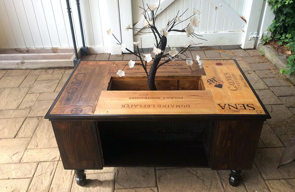 Table basse caissette bois