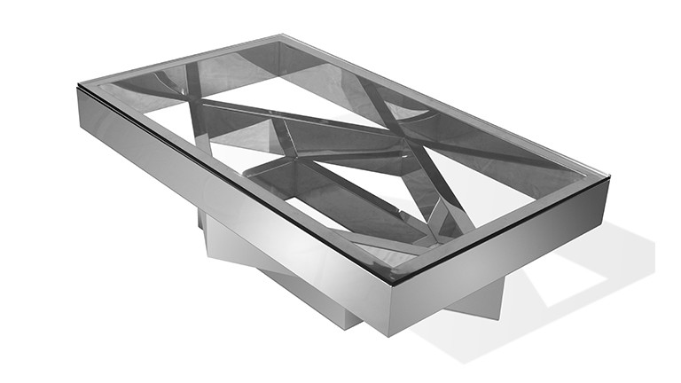 Table basse en verre rectangulaire