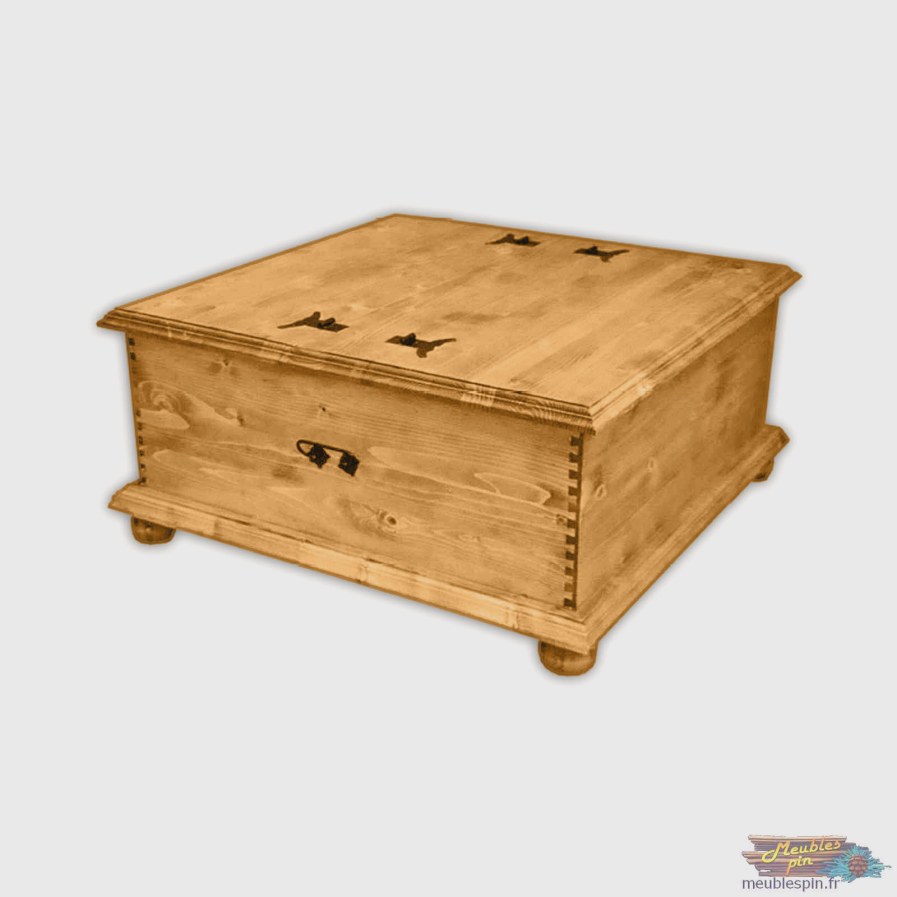 Table basse coffre de rangement en bois nicolo