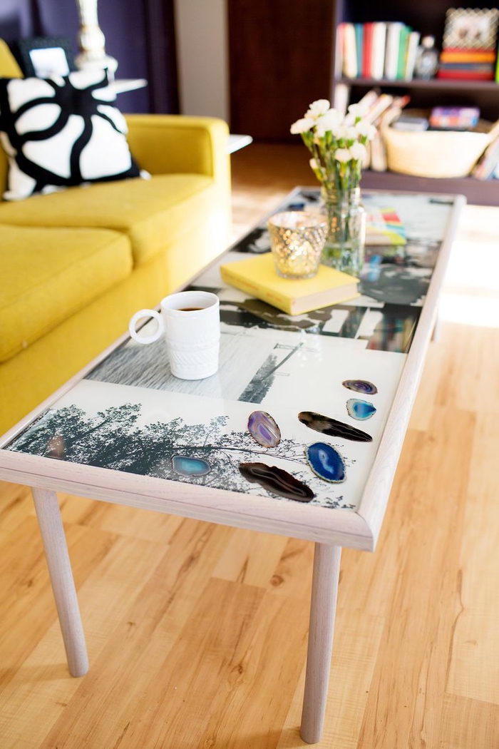 Relooker une table basse en bois et verre