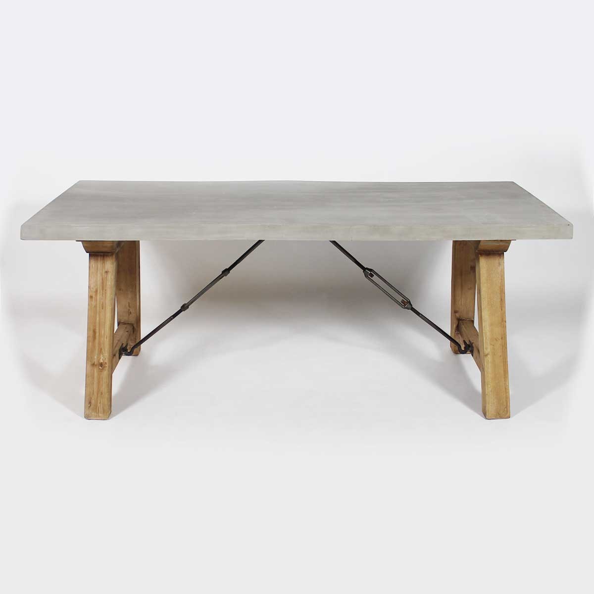 Table basse bois beton ciré