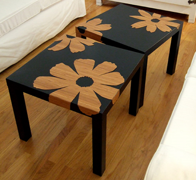 Table basse ikea lack customisée