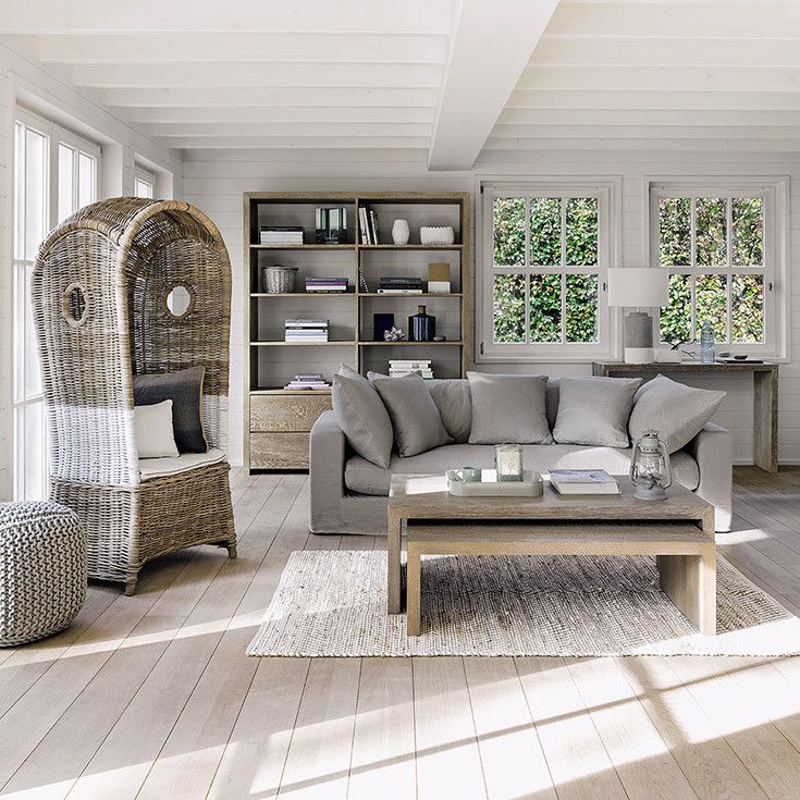 Table basse en bois naturel grise natura