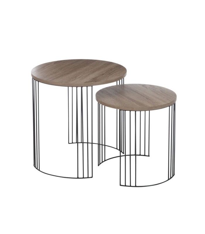 Table basse gigogne bois noir