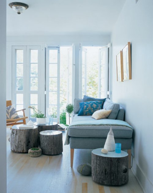 Table basse bois tron