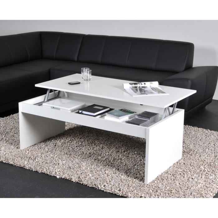 Table basse double plateau relevable