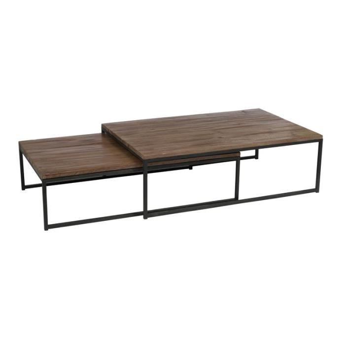 Table basse carrée bois fly
