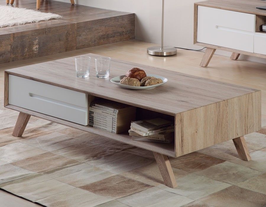 Table basse scandinave noyer