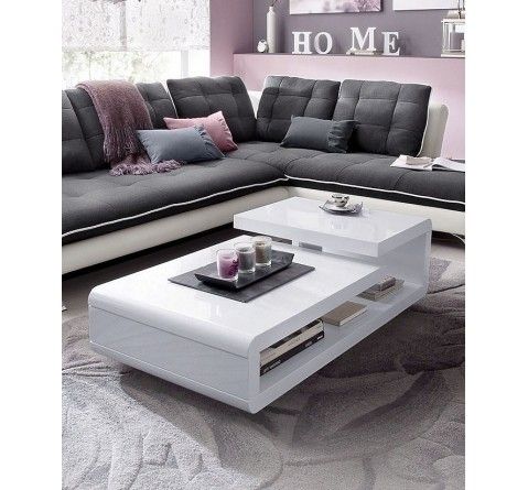 Table basse design alice blanc laqué