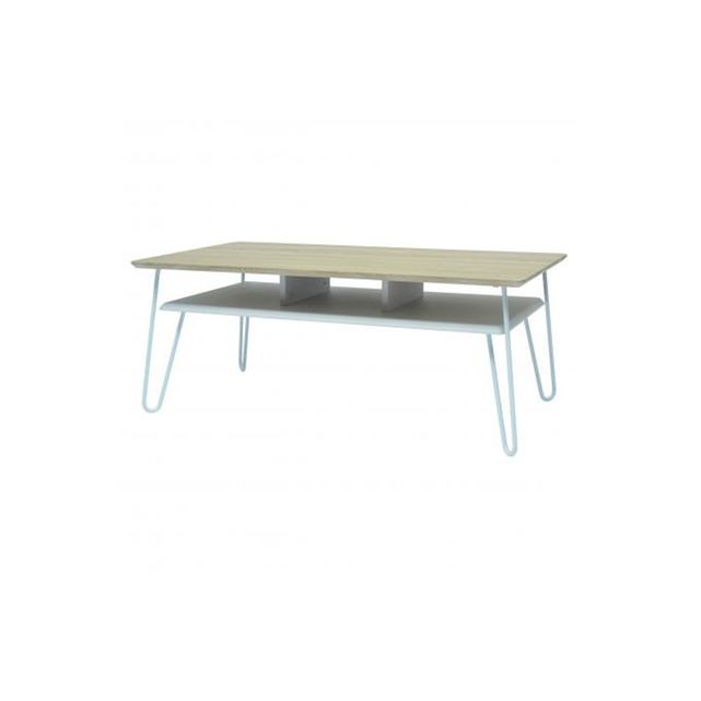 Table basse industrielle blanc