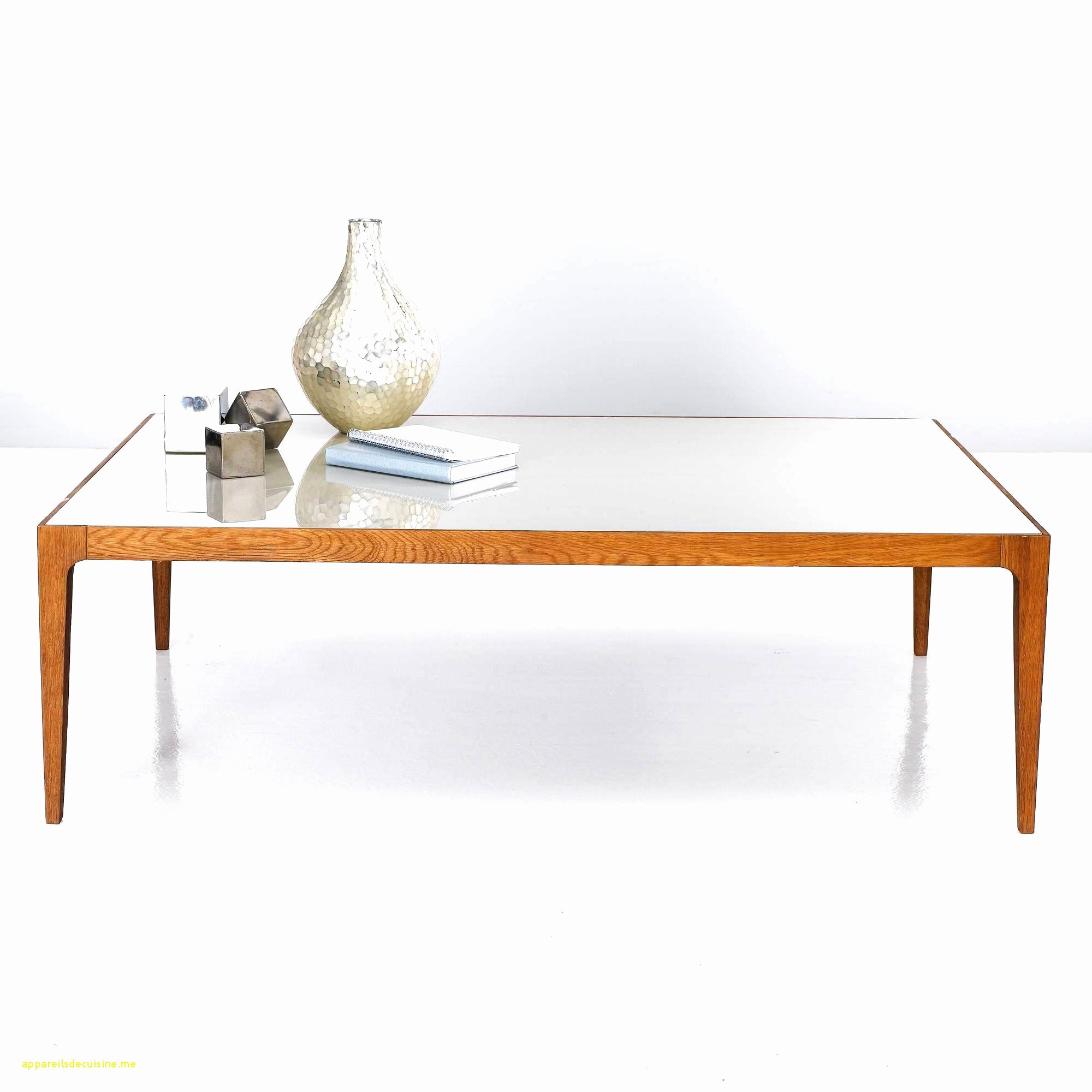 Table basse extensible relevable blanc brillant city luxe