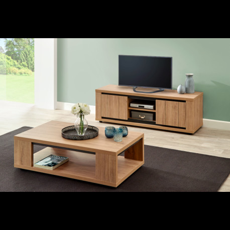 Table basse et meuble tv en bois