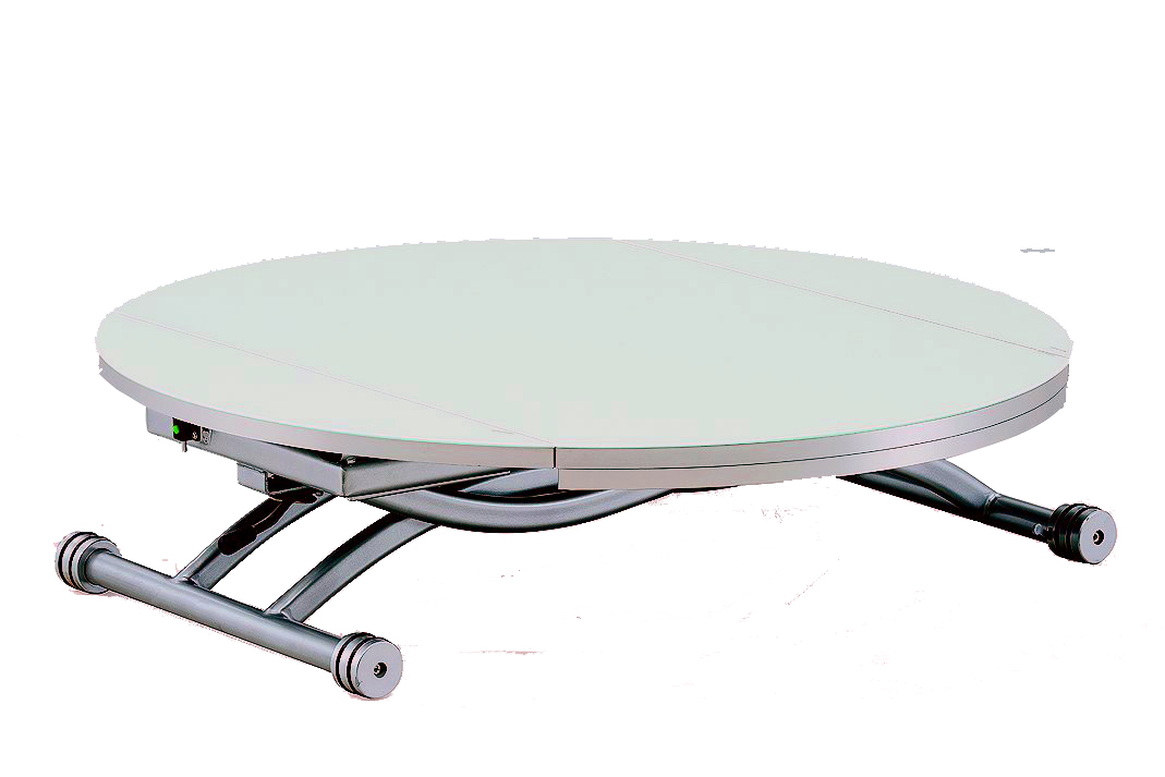 Table basse ronde relevable et extensible