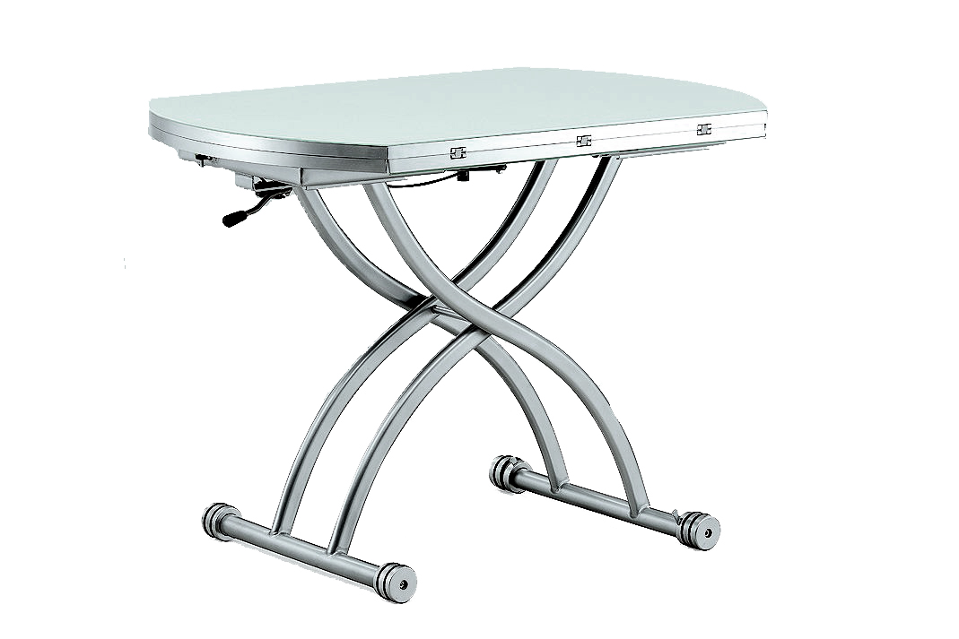 Table basse relevable ronde colombia blanc