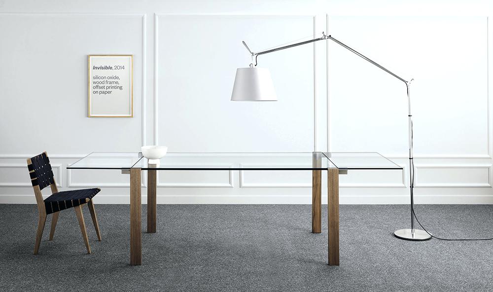 Table basse design verre et bois fiord