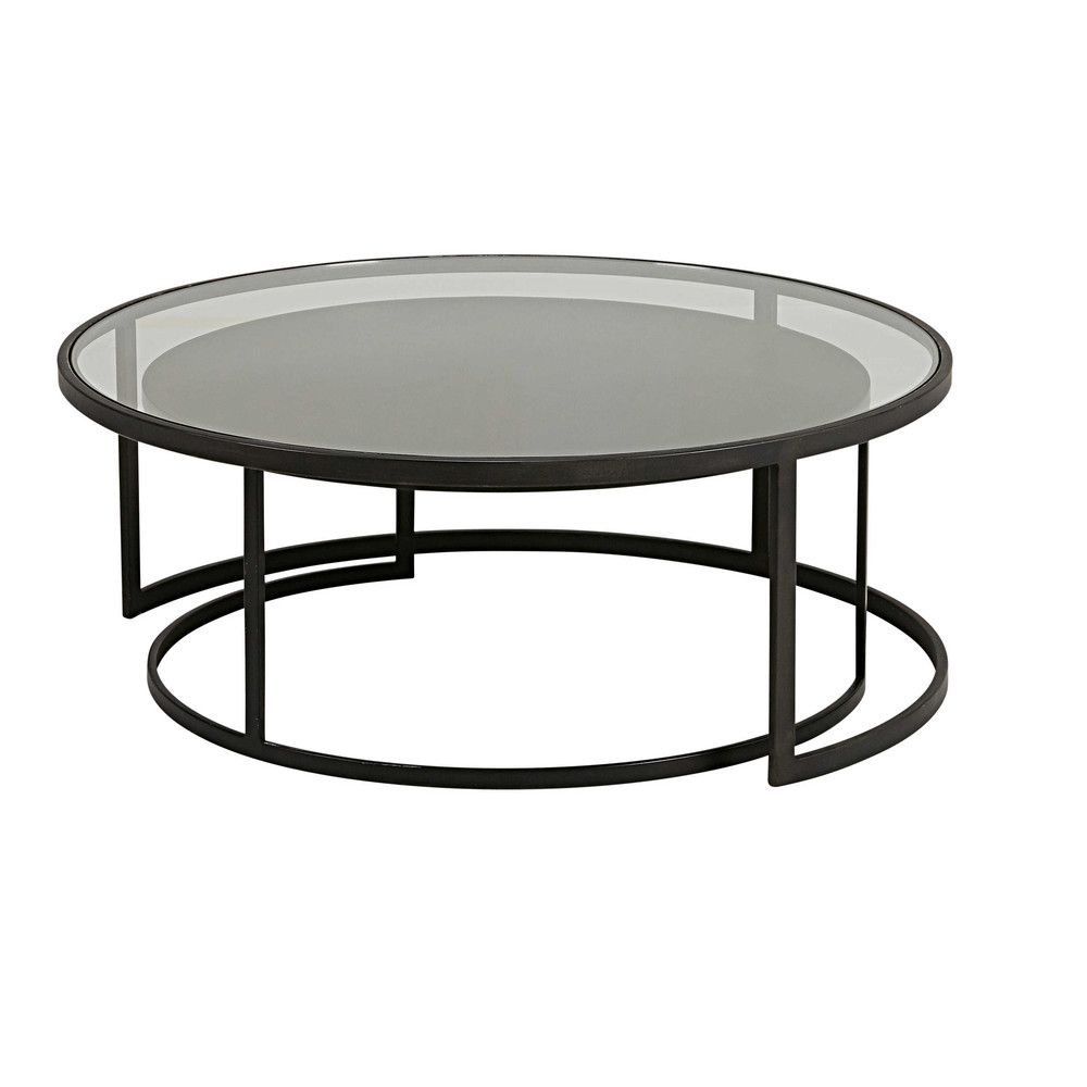 Table basse gigogne ronde noire