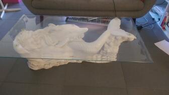 Table basse en verre sirene