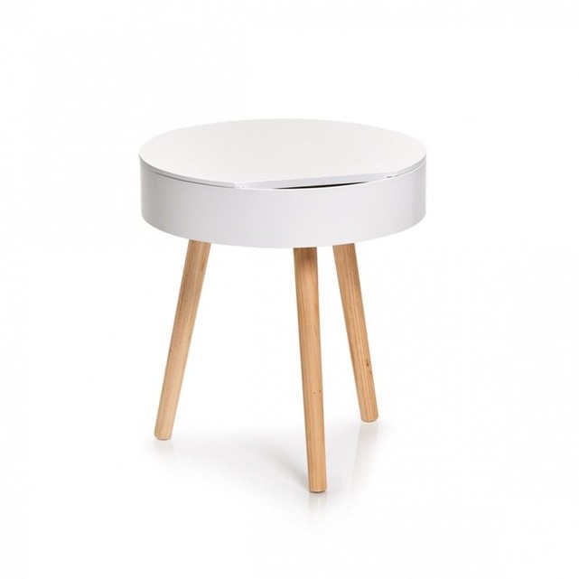 Table basse ronde rangement