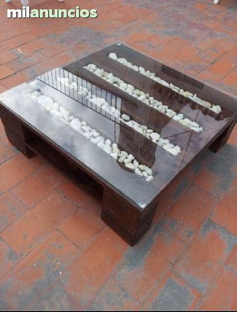 Table basse palette bois clair
