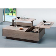 Table basse plateaux relevable