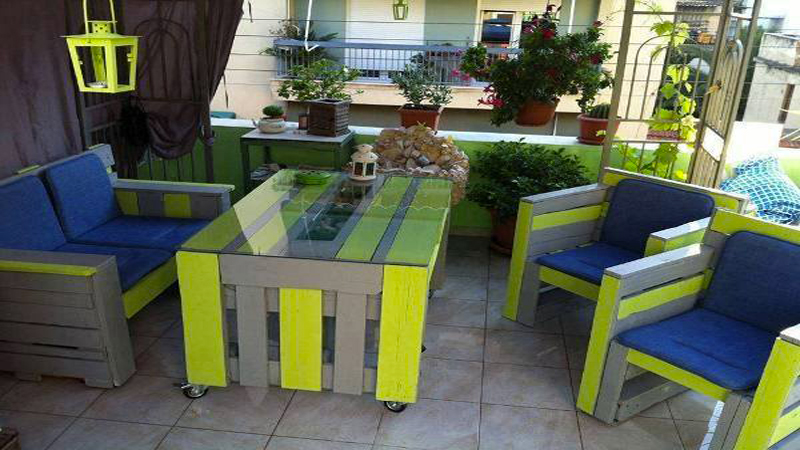 Table basse palette bord de mer