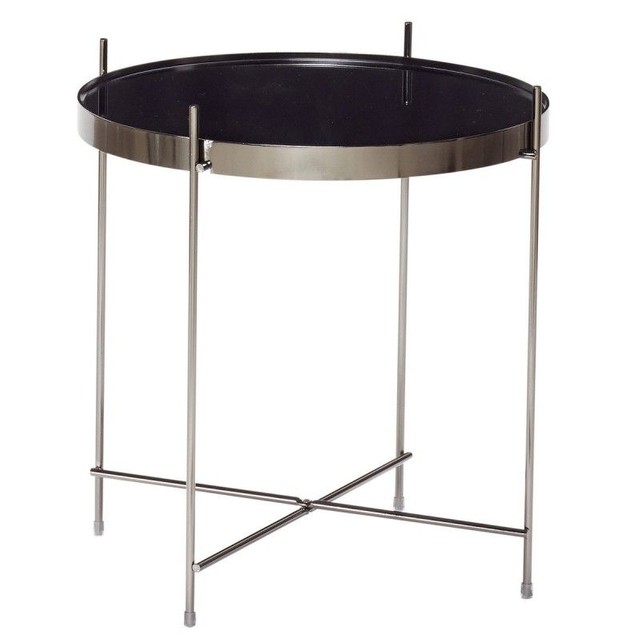 Table basse ronde miroir