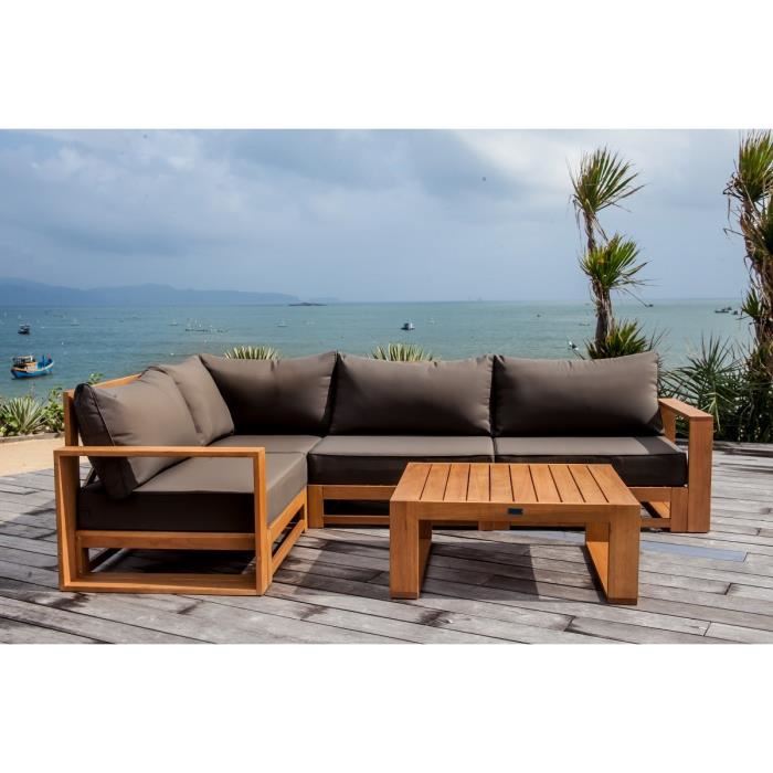 Table basse de salon de jardin en bois