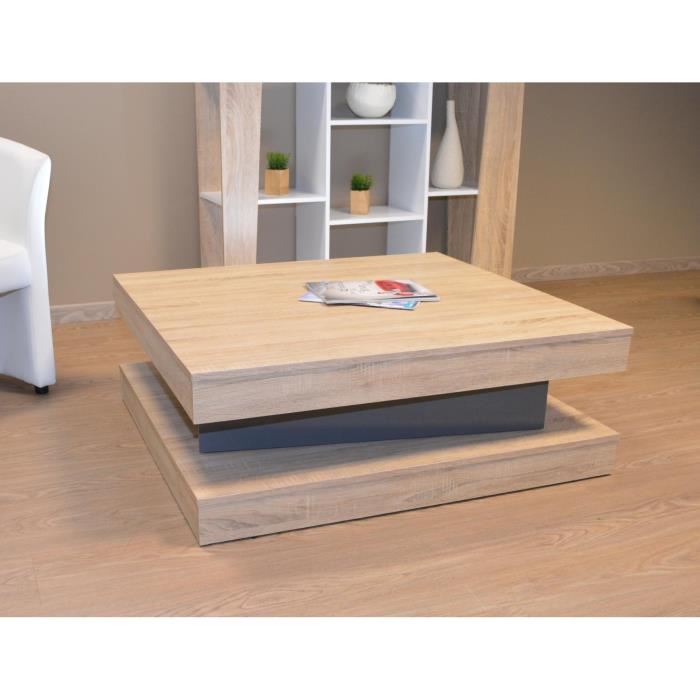 Table basse salon bois clair