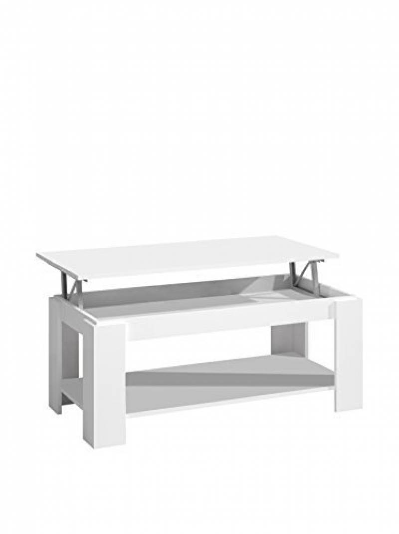 Kendra table basse grise transformable, plateau relevable
