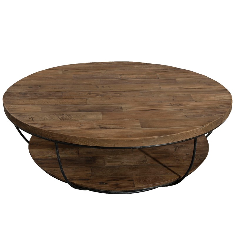 Grande table basse ronde bois