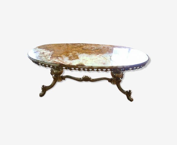 Table basse marbre bronze