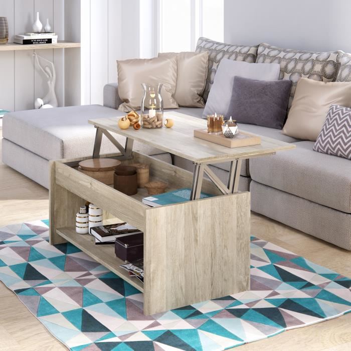 Table basse qui se transforme en table
