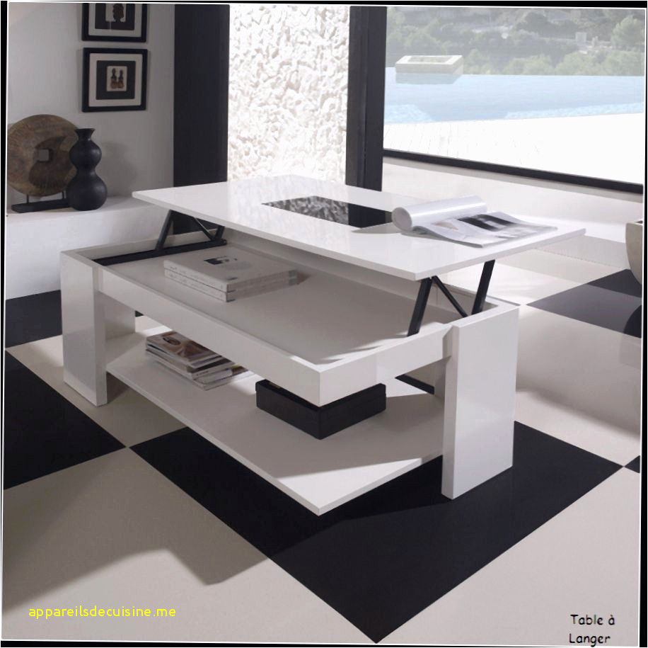 Table basse relevable en verre alinea