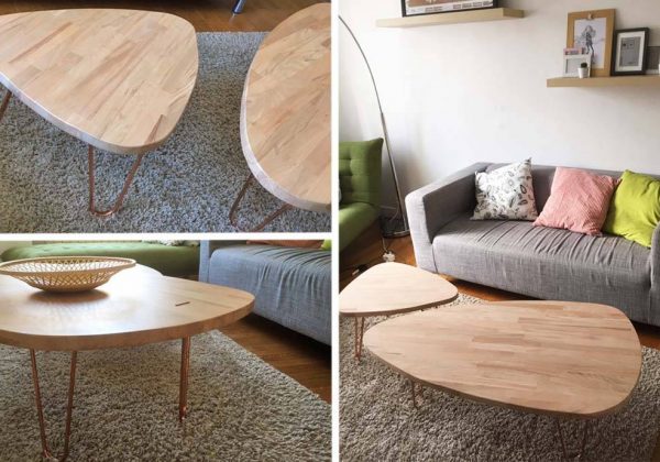 Table basse triangulaire scandinave