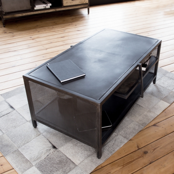 Table basse industrielle metal